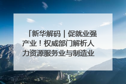 新华解码｜促就业强产业！权威部门解析人力资源服务业与制造业融合发展试点