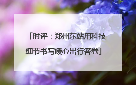 时评：郑州东站用科技细节书写暖心出行答卷