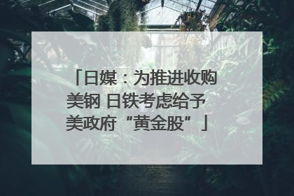 日媒：为推进收购美钢 日铁考虑给予美政府“黄金股”