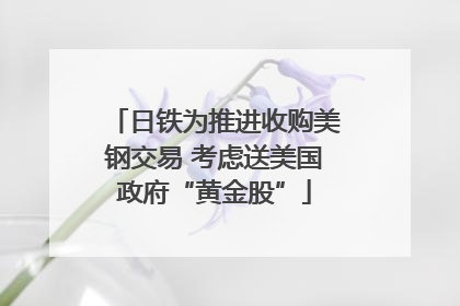 日铁为推进收购美钢交易 考虑送美国政府“黄金股”