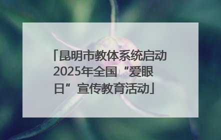 昆明市教体系统启动2025年全国“爱眼日”宣传教育活动