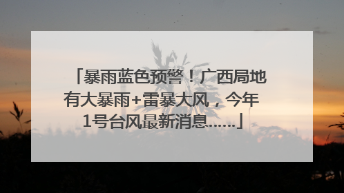 暴雨蓝色预警！广西局地有大暴雨+雷暴大风，今年1号台风最新消息……
