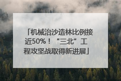 机械治沙造林比例接近50%！“三北”工程攻坚战取得新进展