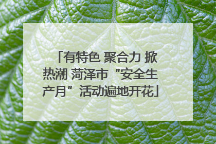 有特色 聚合力 掀热潮 菏泽市“安全生产月”活动遍地开花