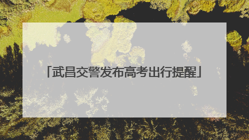 武昌交警发布高考出行提醒