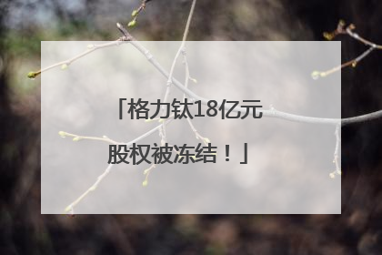 格力钛18亿元股权被冻结！