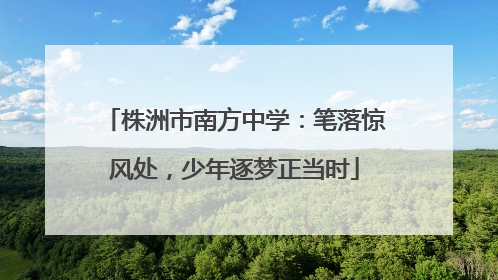 株洲市南方中学：笔落惊风处，少年逐梦正当时