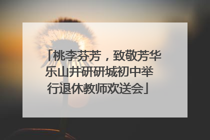 桃李芬芳，致敬芳华 乐山井研研城初中举行退休教师欢送会
