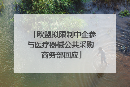 欧盟拟限制中企参与医疗器械公共采购 商务部回应