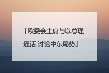 欧委会主席与以总理通话 讨论中东局势