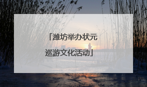 潍坊举办状元巡游文化活动