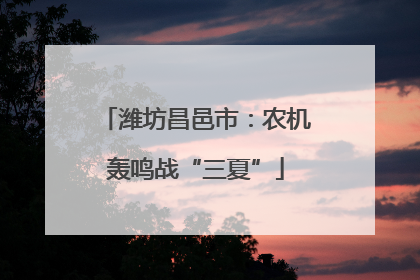 潍坊昌邑市：农机轰鸣战“三夏”