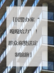 民警办案“嘎嘎给力”！群众称赞送定制锦旗