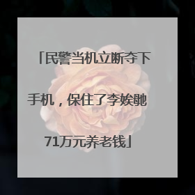 民警当机立断夺下手机，保住了李娭毑71万元养老钱