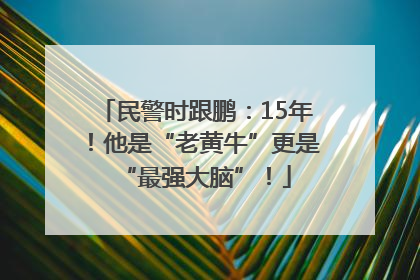 民警时跟鹏：15年！他是“老黄牛”更是“最强大脑”！