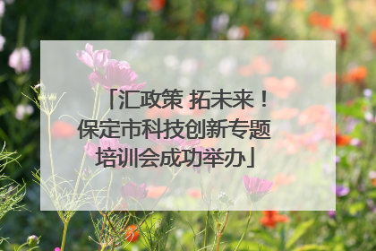 汇政策 拓未来！保定市科技创新专题培训会成功举办