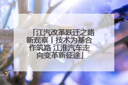 江汽改革跃迁之路新观察丨技术为基合作筑路 江淮汽车走向变革新征途