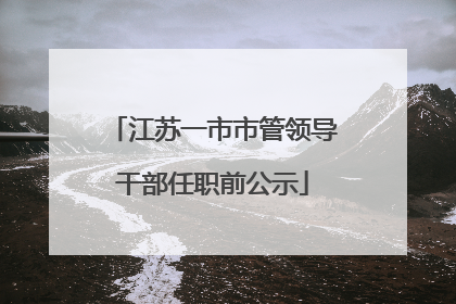 江苏一市市管领导干部任职前公示