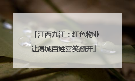 江西九江：红色物业让浔城百姓喜笑颜开