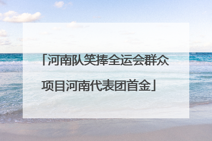 河南队笑捧全运会群众项目河南代表团首金