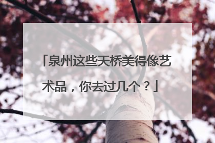 泉州这些天桥美得像艺术品，你去过几个？