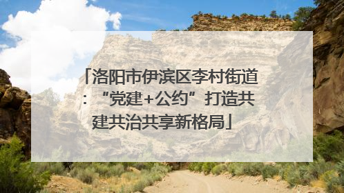 洛阳市伊滨区李村街道：“党建+公约”打造共建共治共享新格局