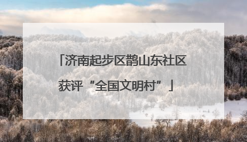 济南起步区鹊山东社区获评“全国文明村”