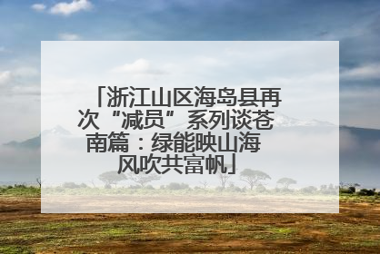 浙江山区海岛县再次“减员”系列谈苍南篇：绿能映山海 风吹共富帆
