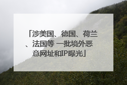 涉美国、德国、荷兰、法国等 一批境外恶意网址和IP曝光