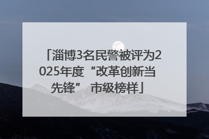 淄博3名民警被评为2025年度“改革创新当先锋” 市级榜样