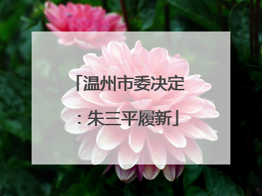 温州市委决定：朱三平履新