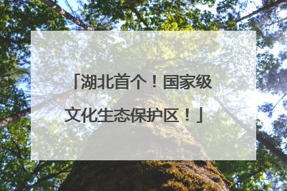 湖北首个！国家级文化生态保护区！