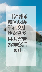 漳州芗城区政协举行文史沙龙暨乡村振兴专题视察活动