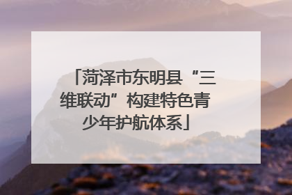 菏泽市东明县“三维联动”构建特色青少年护航体系