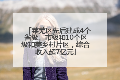 莱芜区先后建成4个省级、市级和10个区级和美乡村片区，综合收入超7亿元