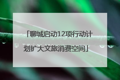 聊城启动12项行动计划扩大文旅消费空间