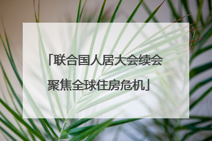 联合国人居大会续会聚焦全球住房危机