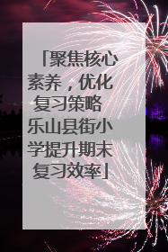 聚焦核心素养，优化复习策略 乐山县街小学提升期末复习效率