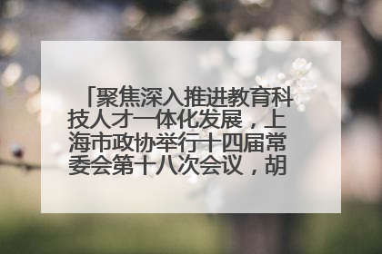 聚焦深入推进教育科技人才一体化发展，上海市政协举行十四届常委会第十八次会议，胡文容出席并讲话