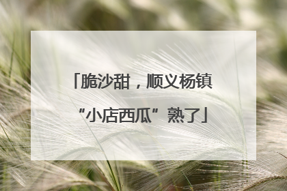 脆沙甜，顺义杨镇“小店西瓜”熟了