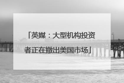 英媒：大型机构投资者正在撤出美国市场