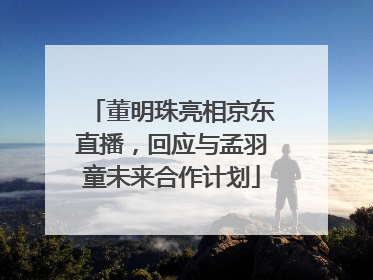 董明珠亮相京东直播，回应与孟羽童未来合作计划