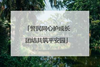警民同心护成长 团结共筑平安园