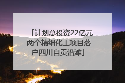 计划总投资22亿元 两个精细化工项目落户四川自贡沿滩