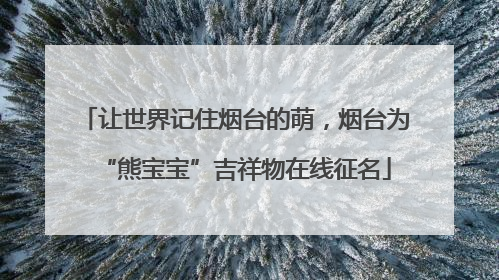 让世界记住烟台的萌，烟台为“熊宝宝”吉祥物在线征名