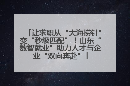 让求职从“大海捞针”变“秒级匹配”！山东“数智就业”助力人才与企业“双向奔赴”