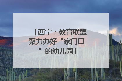 西宁：教育联盟聚力办好“家门口”的幼儿园