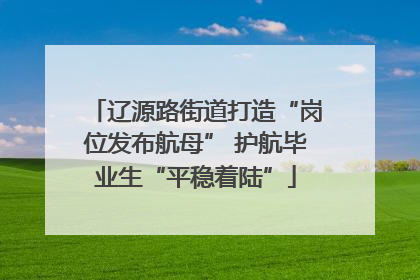 辽源路街道打造“岗位发布航母” 护航毕业生“平稳着陆”