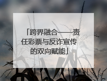 跨界融合——责任彩票与反诈宣传的双向赋能