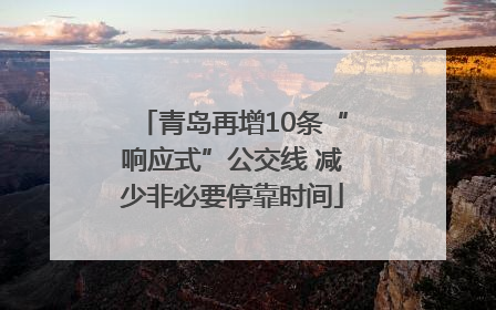 青岛再增10条“响应式”公交线 减少非必要停靠时间